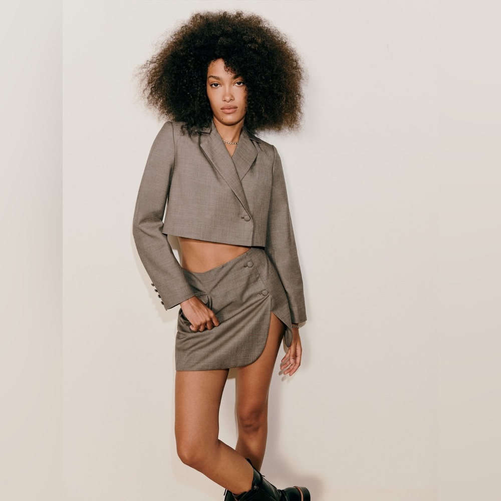 Reformation Jason Blazer in Taupe